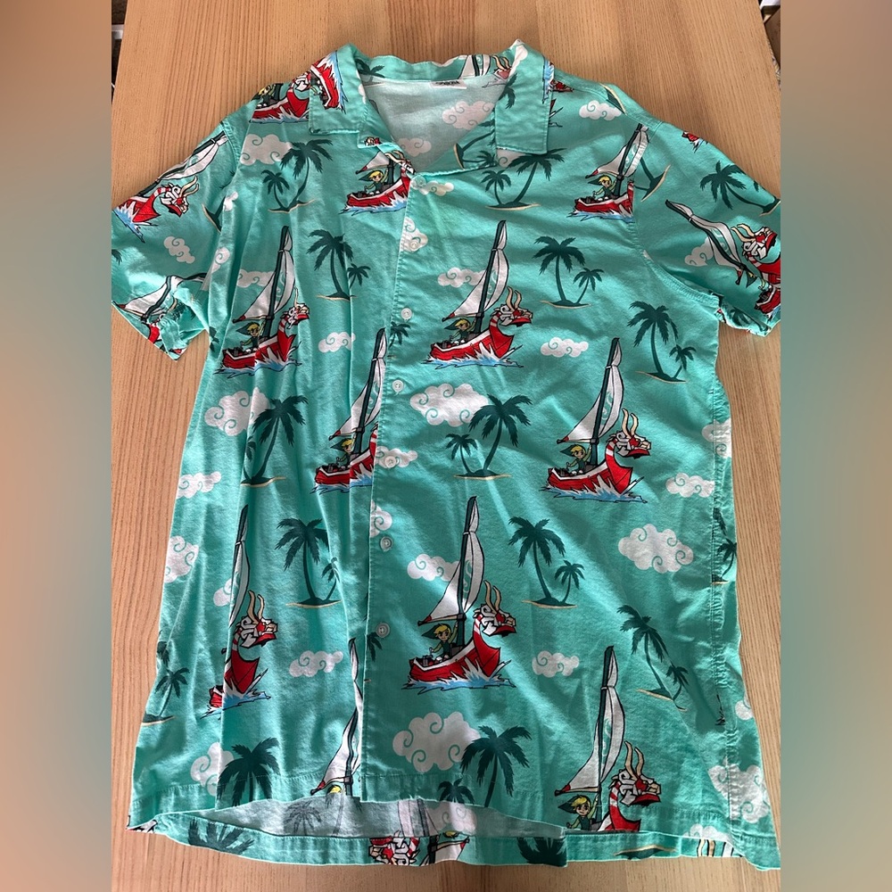 Legend of Zelda Windwaker button up shirt XL